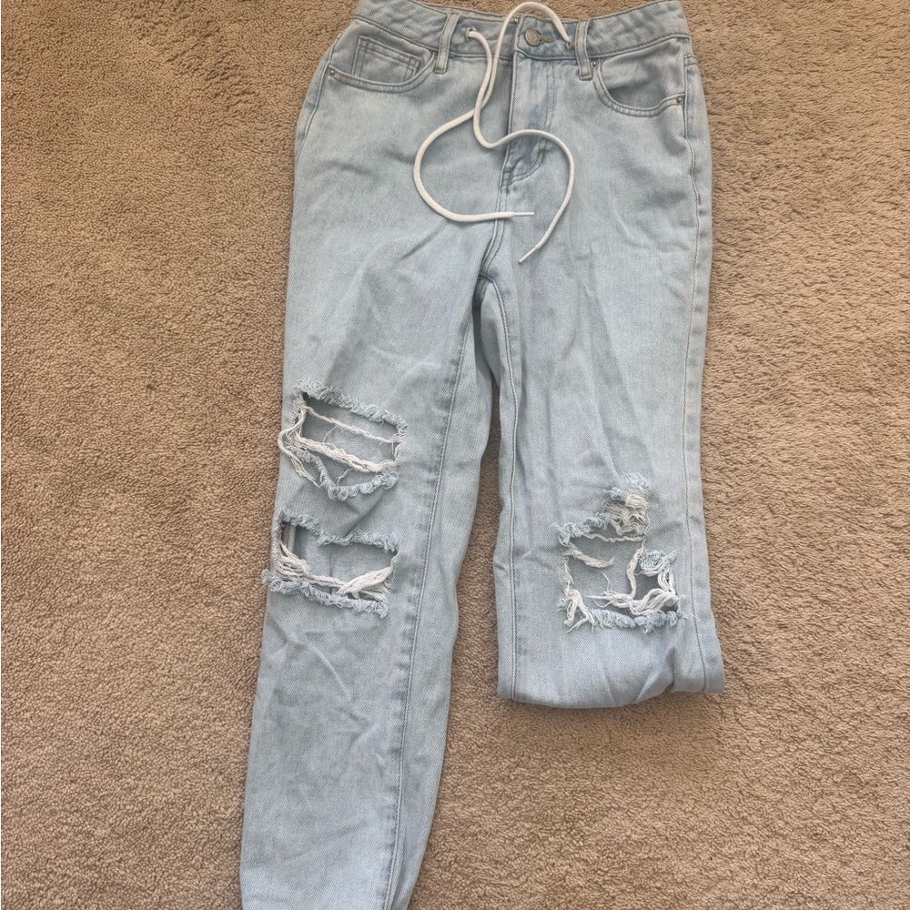 PacSun High Rise Light Blue Distressed Jeans